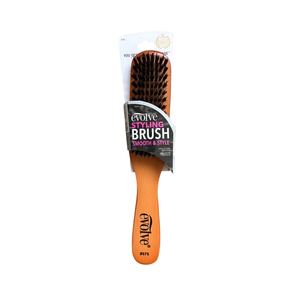 Evolve Styling Brush Unisex OS Brown Smooth & Style #575 Boar Bristle